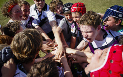 boys rugby hands on shouting